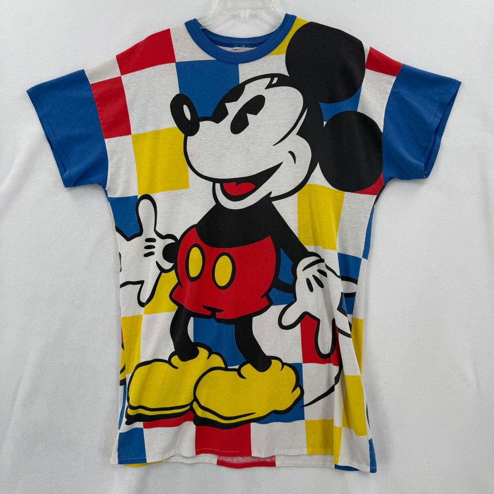Disney Mickey Mouse Tee Sleep Shirt Women One Size XL Colorblock Double Side